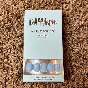 Red Aspen Light Blue Nails